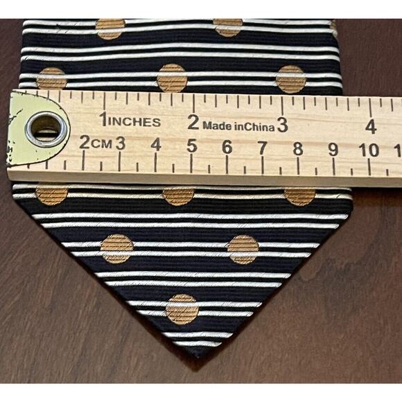 Vintage Smith Forester Black Gold 100% Imported Silk Men’s Neck Tie Made In USA - Picture 4 of 9